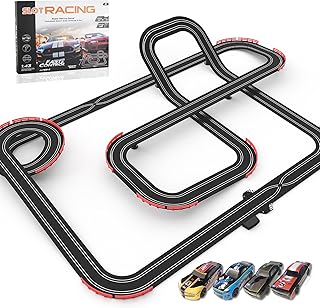Slot Car Racing Track for Kids 1:43 Electric Powered 40Ft Big Race Tracks Set with 4 Cars and 2 Hand Controllers, Gift Toys for Boys Girls Children 6,7,8,9,10 Years Old