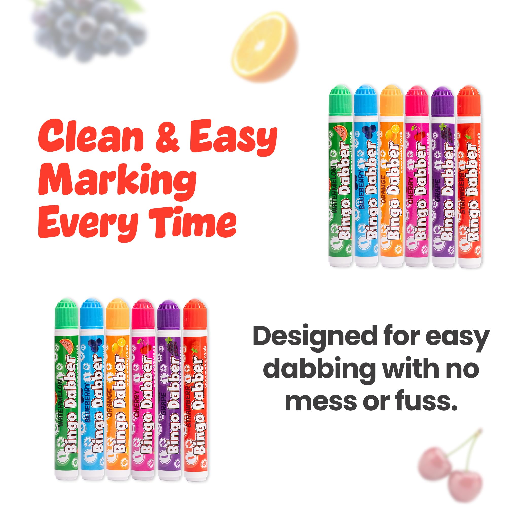 evelay Scented Bingo Dabbers 12-Pack - Assorted Colours & Fruity Scents, Multicolor - Image 3