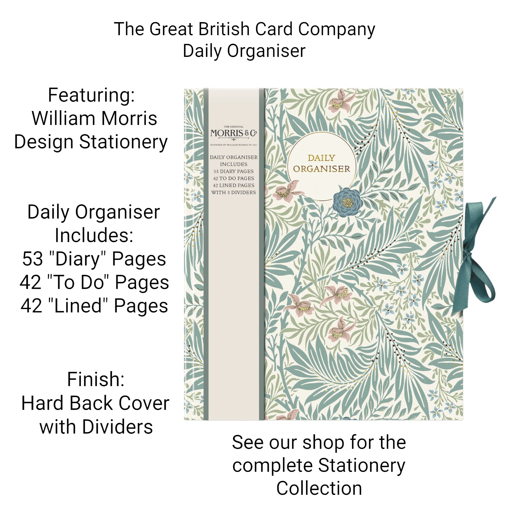 The Great British Card Company featuring William Morris Stationery - (William Morris - Daily Organiser) WMS0001 - Image 2