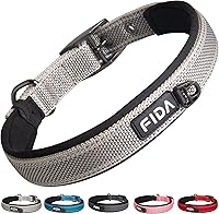 Vista 16 de Fida - Collar para perro resistente, de neopreno ultra cómodo y suave acolchado, de nylon reflectante ajustable con hebilla de metal duradera