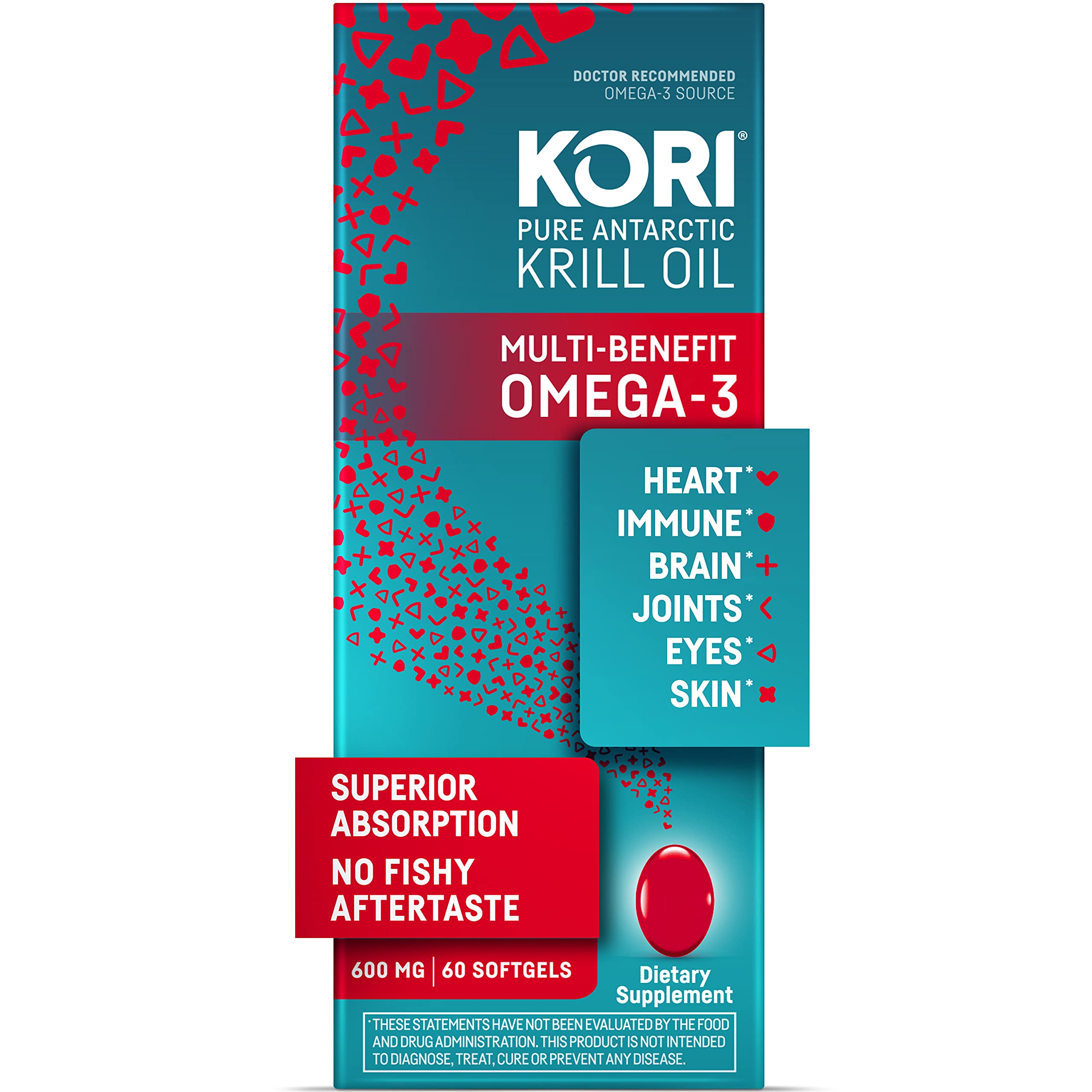 Aceite de krill Kori Omega3 600 mg, 60 cápsulas bland...B096N5PKGL