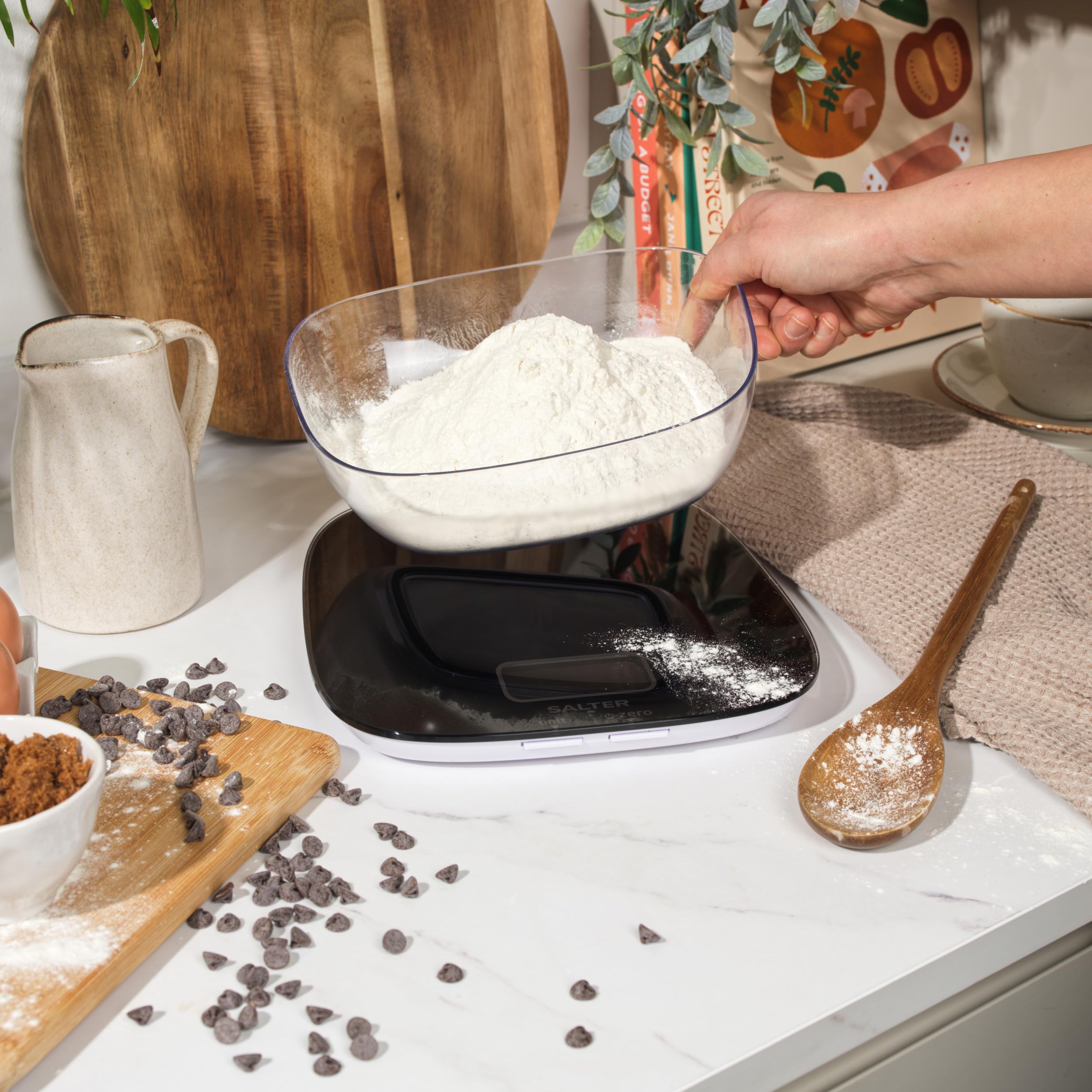 Salter cyfrowa waga kuchenna o dużej pojemności z miską 1,5 l, 20 kg