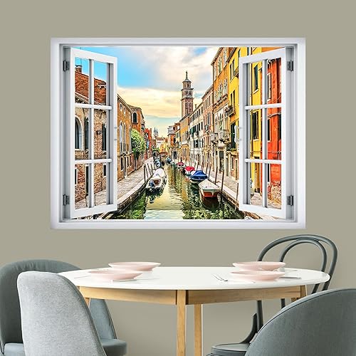 Miniatura 3 de wall26 Adhesivo removible de paredmural de pared, vista escénica brillante del Gran Canal Venecia, Italia, desierto, naturaleza, fotografía,