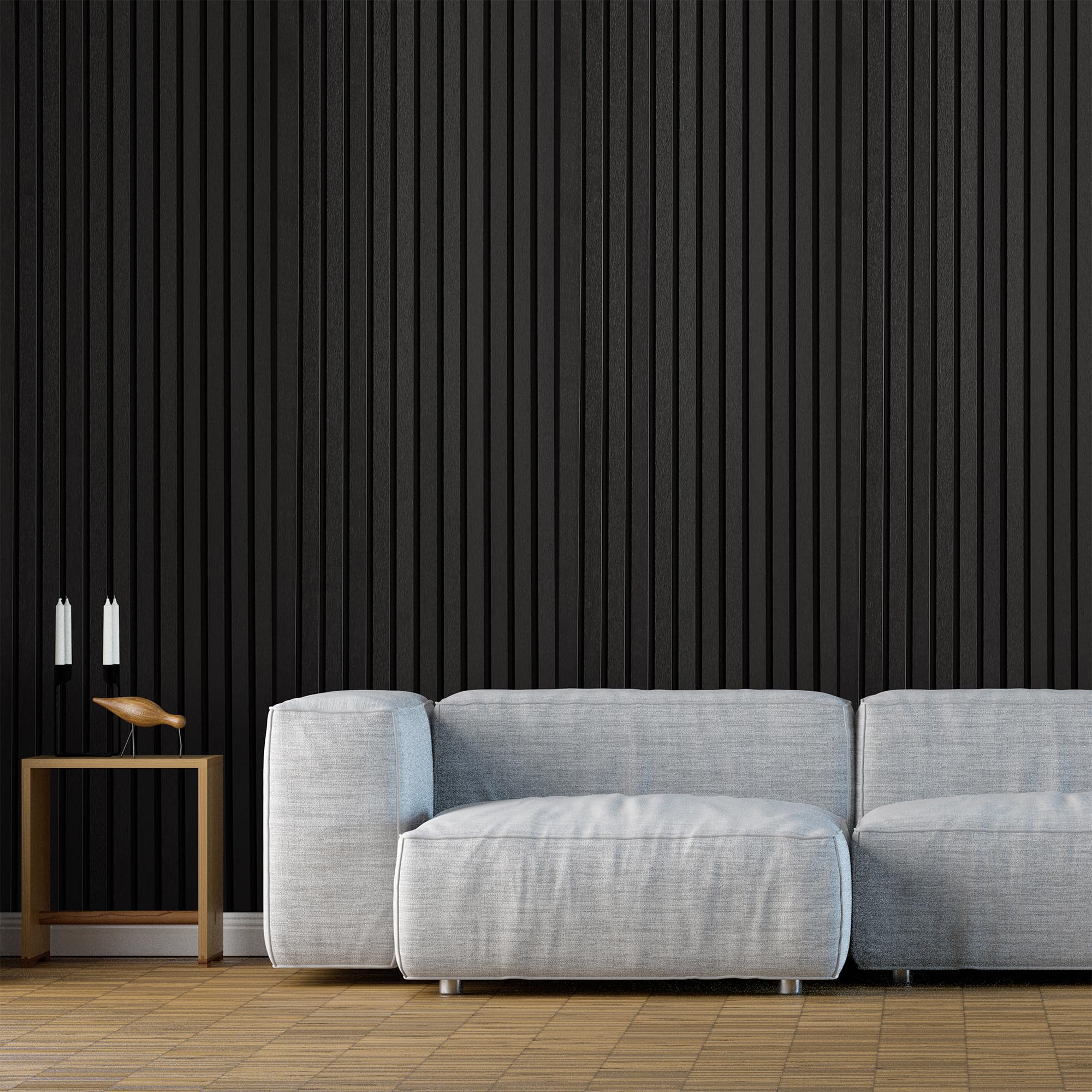 Fuse Acoustic Wooden Wall Panel in Black Oak, 240cm x 60cm (2 Pack ...