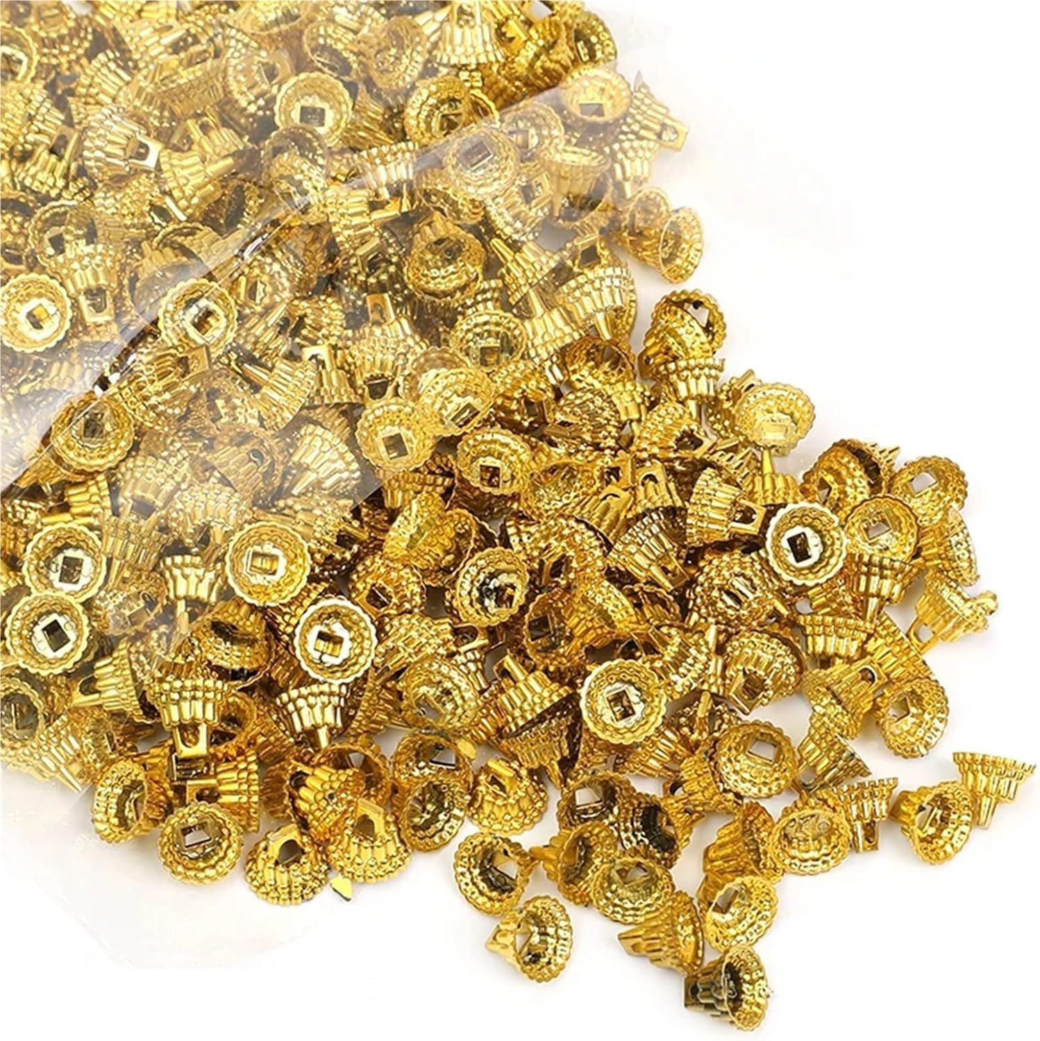 Ornament Caps 400 Pcs Round Plastic Christmas Ornament Caps with Removable Metal Hangers(A01)