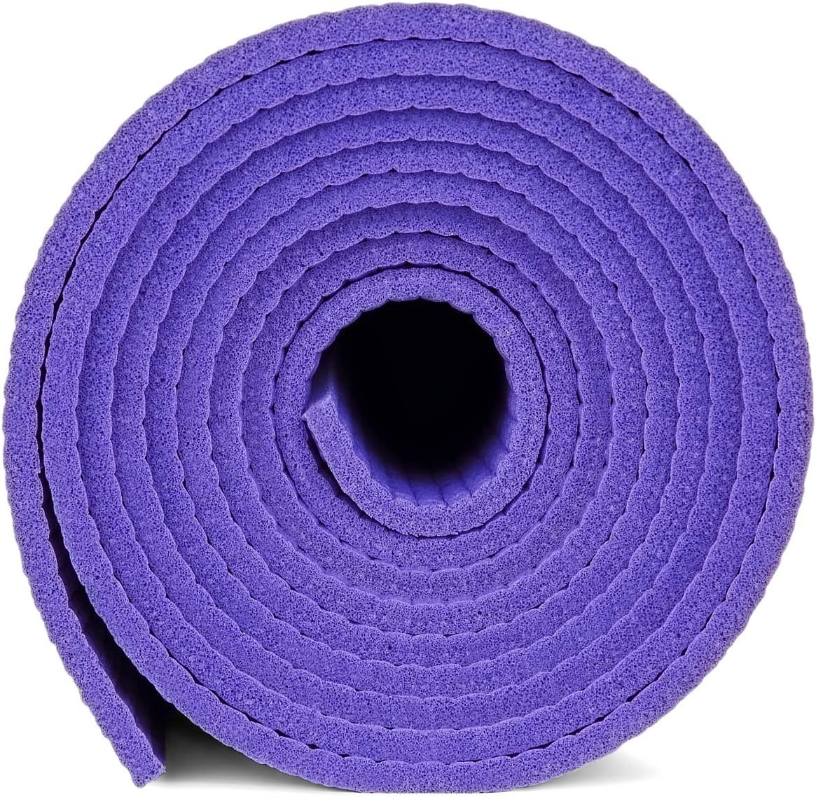 YogaAccessories 1/4" Thick High-Density Deluxe Non-Slip Exercise Pilates & Yoga Mat, Dark Purple