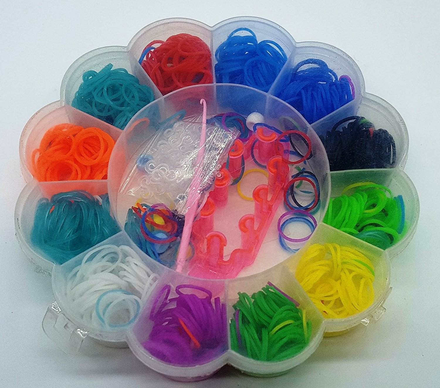 ABAJ Rainbow Color DIY Loom Band Kit (Flower Shape)