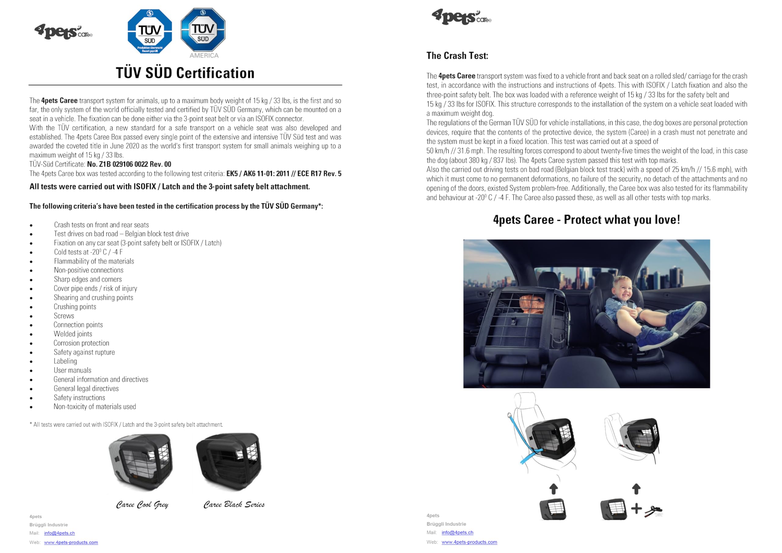 4-Girlz Trasportatori e Prodotti da Viaggio 4pets Caree ISOFIX Connector 2 pz