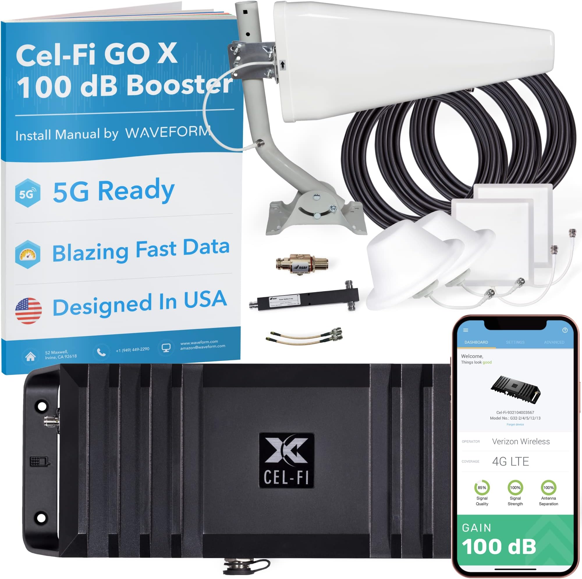 CELFI GO X G32 Cell Phone Booster for Home 4G, 5G, AT
