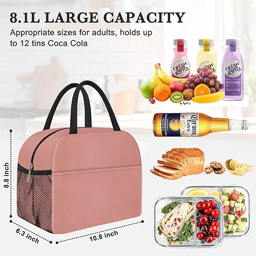 Miniatura 2 de Bolsa de almuerzo para mujer, lonchera para hombres, reutilizable, aislada, a prueba de fugas, bolsa térmica para alimentos, bolsa de alta capacidad