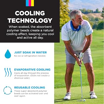 KOOLGATOR Evaporative Cooling Neck Wrap Reusable Neck Cooler with Long Lasting Relief During Hot Weather Activities, Sports, Outdoor Work, Water Drops, 1 Pack