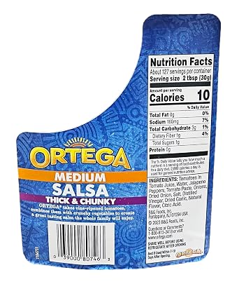Ortega Medium Thick & Chunky Salsa 135 OZ (8 LB 7 OZ)