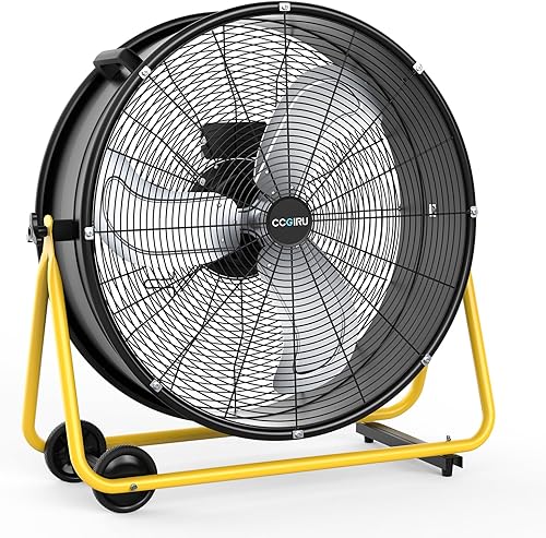 Miniatura 13 de Ventilador de tambor industrial de alta velocidad de 13000 CFM de 30 pulgadas, ventilador industrial resistente de 3 velocidades para almacén,