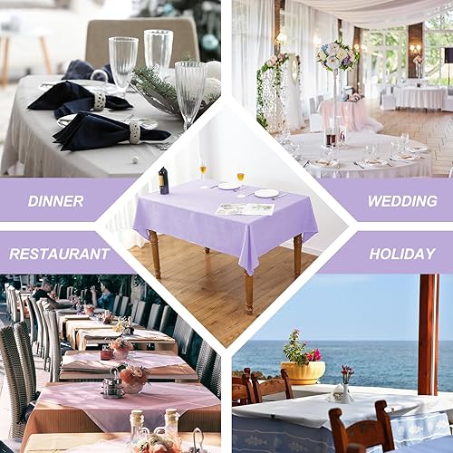 Miniatura 7 de AUSSPVOCT Mantel redondo texturizado de 50 pulgadas de hasta 35 pulgadas de diámetro, mantel impermeable a prueba de derrames, lavable, sin arrugas,