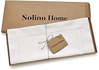 Vista 5 de Solino Home - Camino de mesa de algodón, servilleta y mantel individual