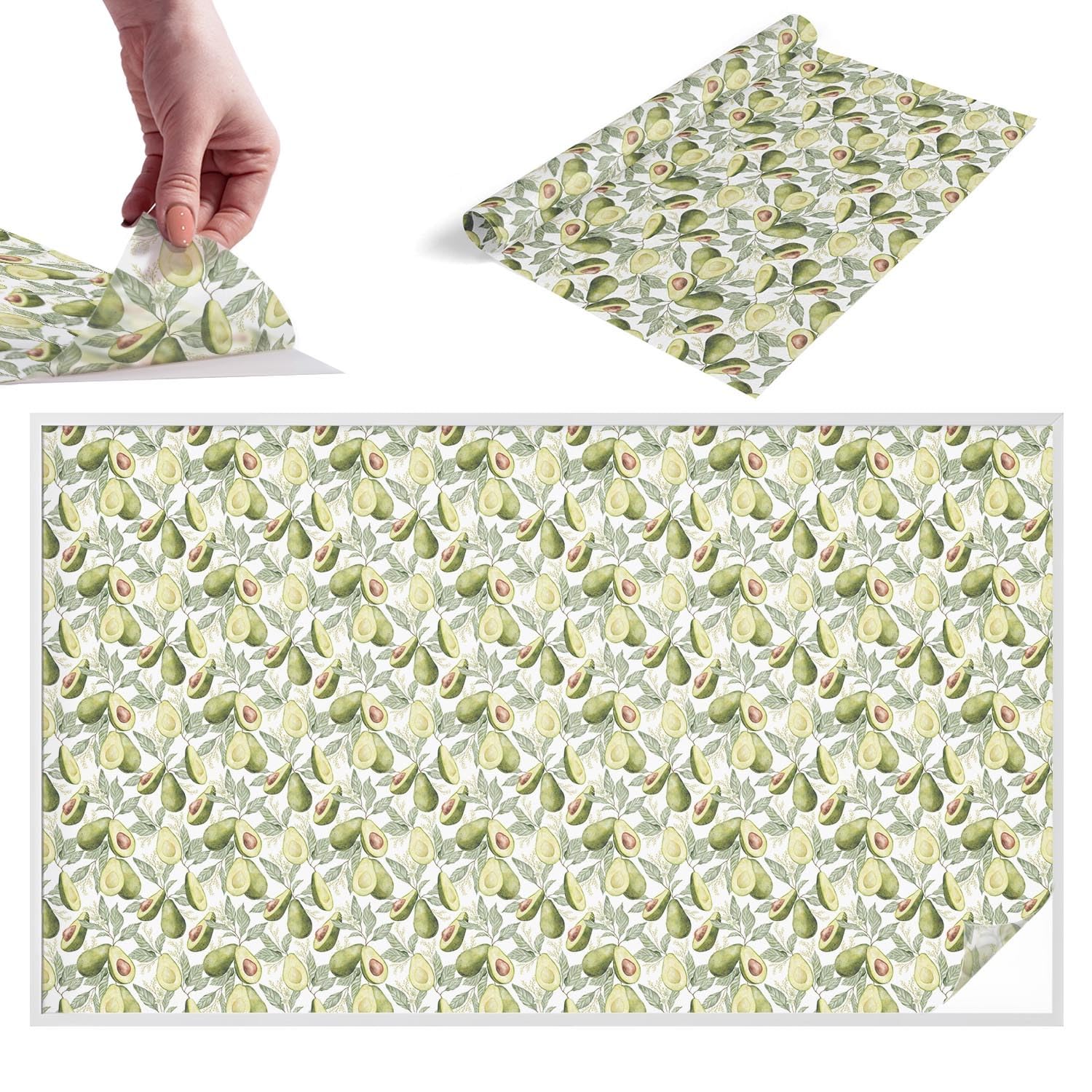Film pour vitre intimité anti UV et adhésif vitrail feuilles d'avocatier pour la maison