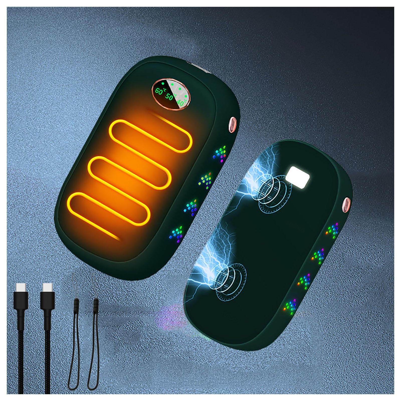 Scaldamani elettrici Ricaricabili 2 Confezioni da 10000 mAh, scaldamani da Campeggio USB-C/10 Ore di Calore, 3 Livelli di Calore Fino a 140 ℉, Regali Caldi all'aperto per Uomini, d