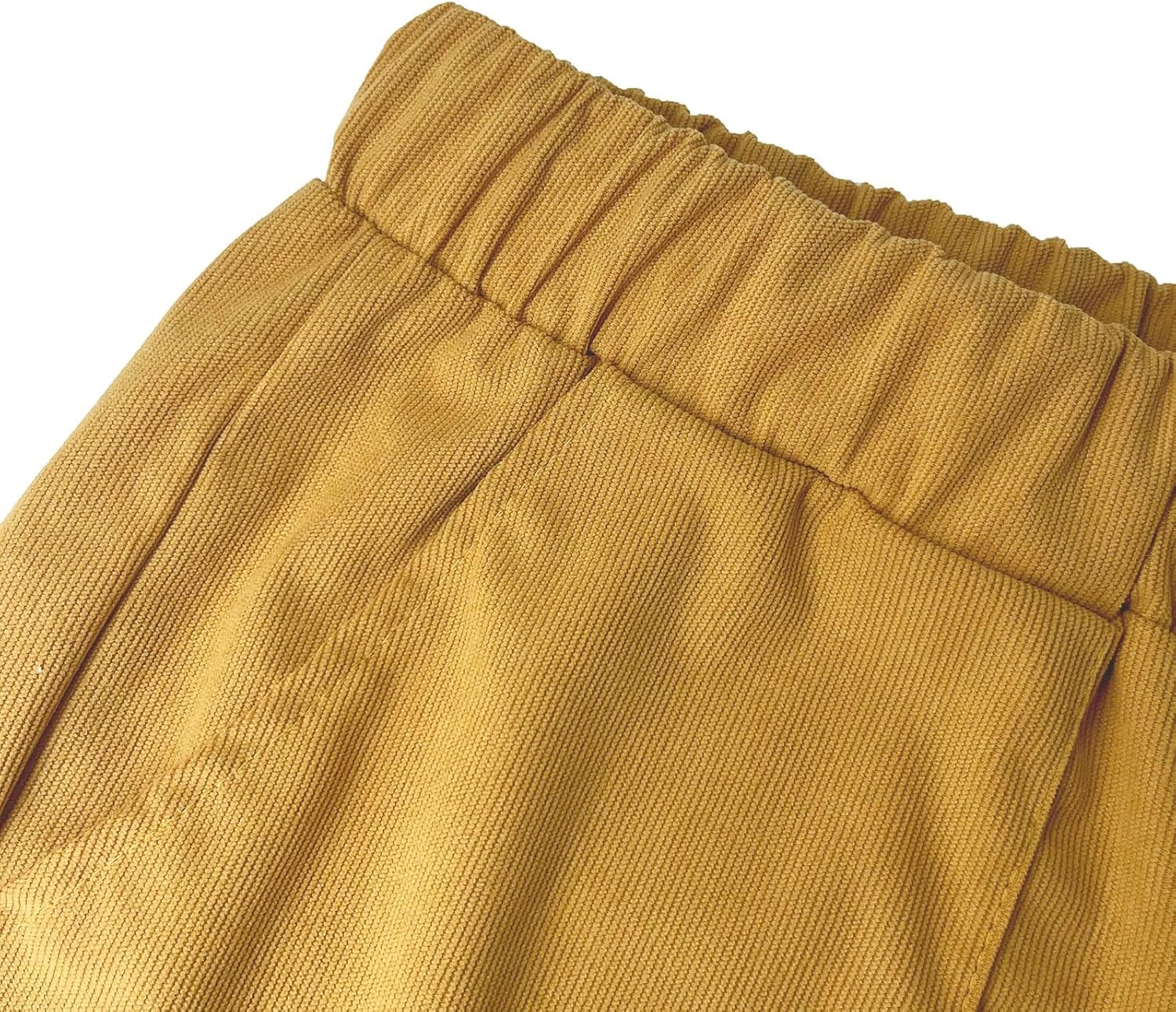 BIRW Corduroy Pants for Women Elastic High Waist Pull On Straight Leg Slacks Casual Trousers with Pocket - Image 3