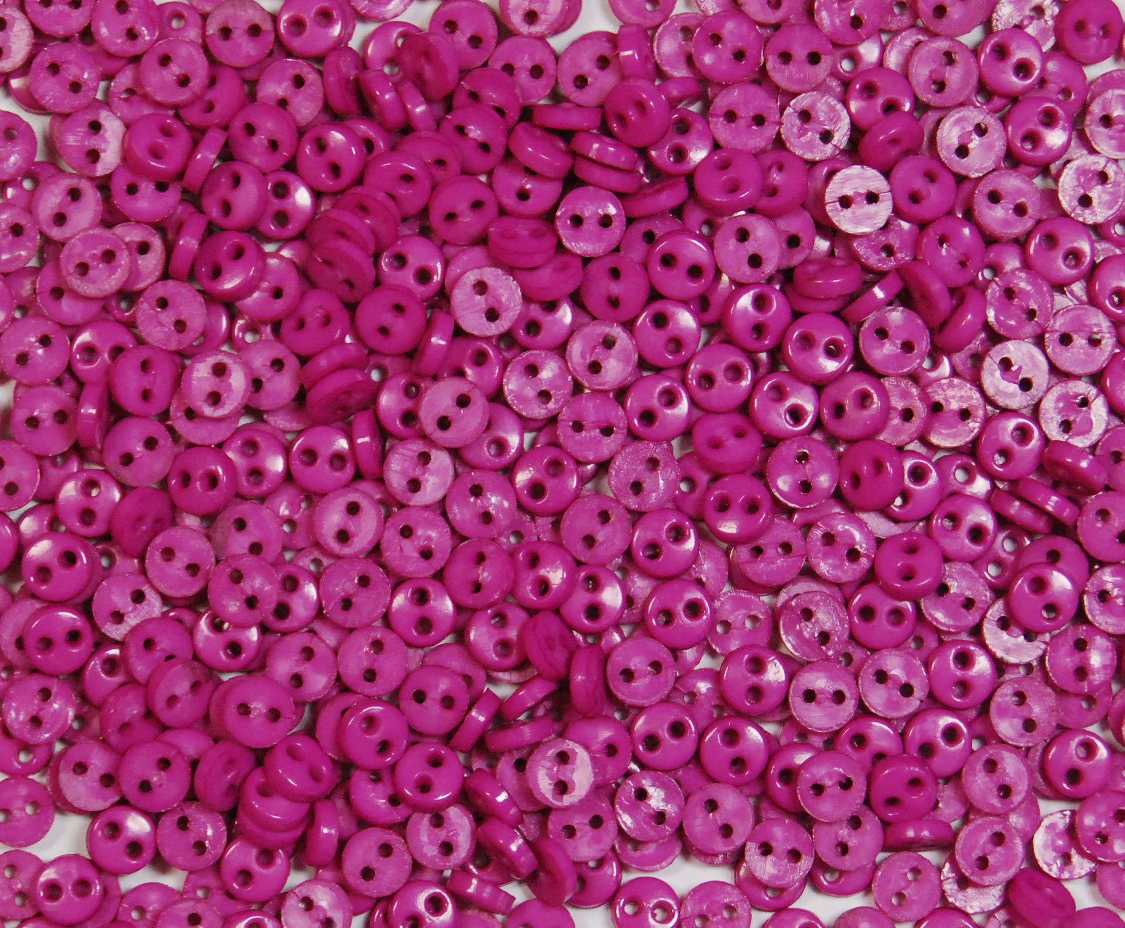 celloexpress 4mm Cerise Circles Mini Doll Buttons for Dolls & Soft Toys Clothes - 4mm Assorted Colours & Designs (Pack of 200, Cerise Circles) — image 1
