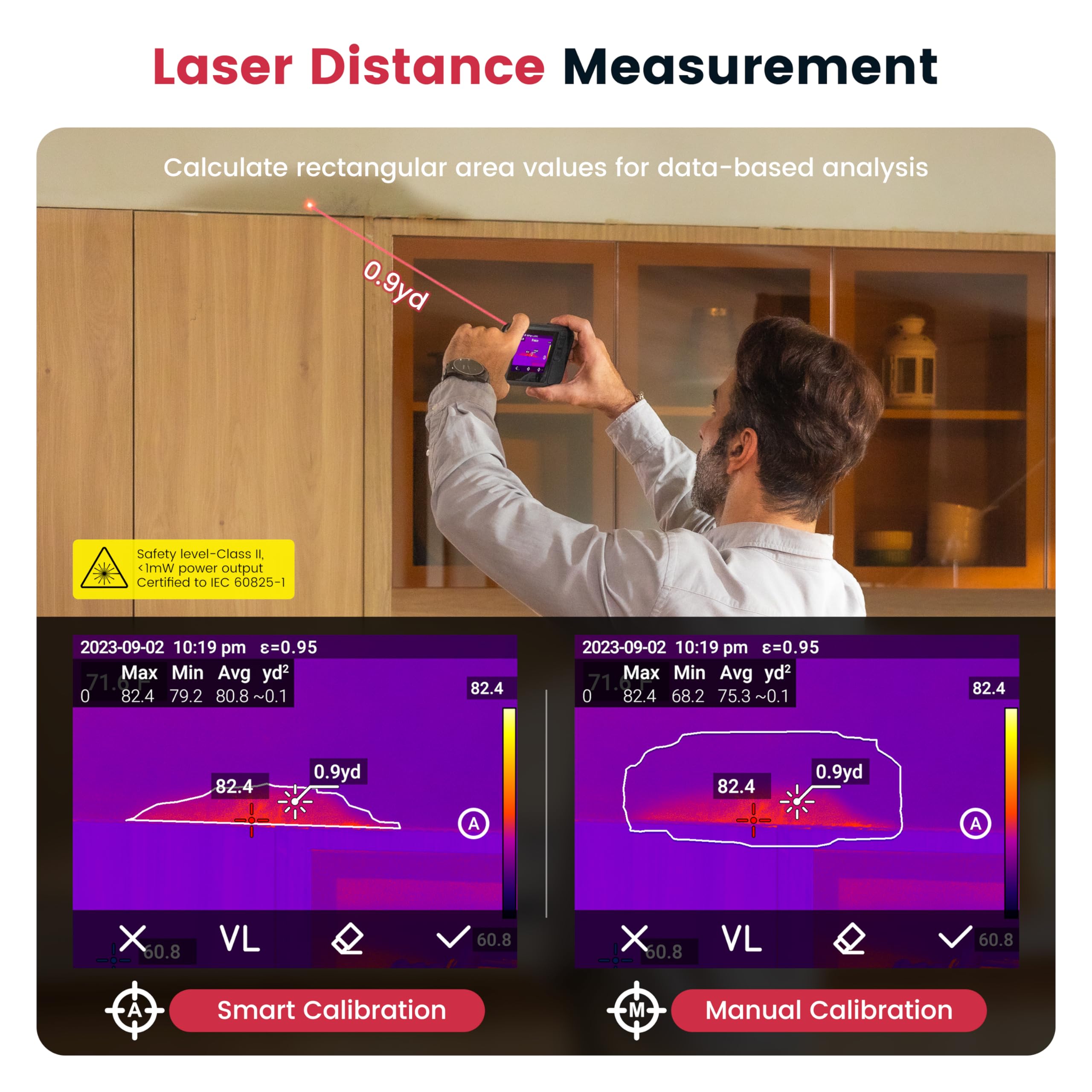 KAIWEETS Touch-Screen Thermal Imaging Camera with Wi-Fi, 256x192 Resolution, -4~1022â„‰, 5MP Infrared Camera Supports PIP/IR/VL/MIF Four Modes, 25Hz Frame Rate Thermal Camera with Laser Distance Measure