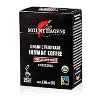 Vista 2 de Mount Hagen 25 paquetes de café instantáneo de una sola porción – Paquete de 2 Granos orgánicos de arábica de tostado medio Ecológicos, comercio