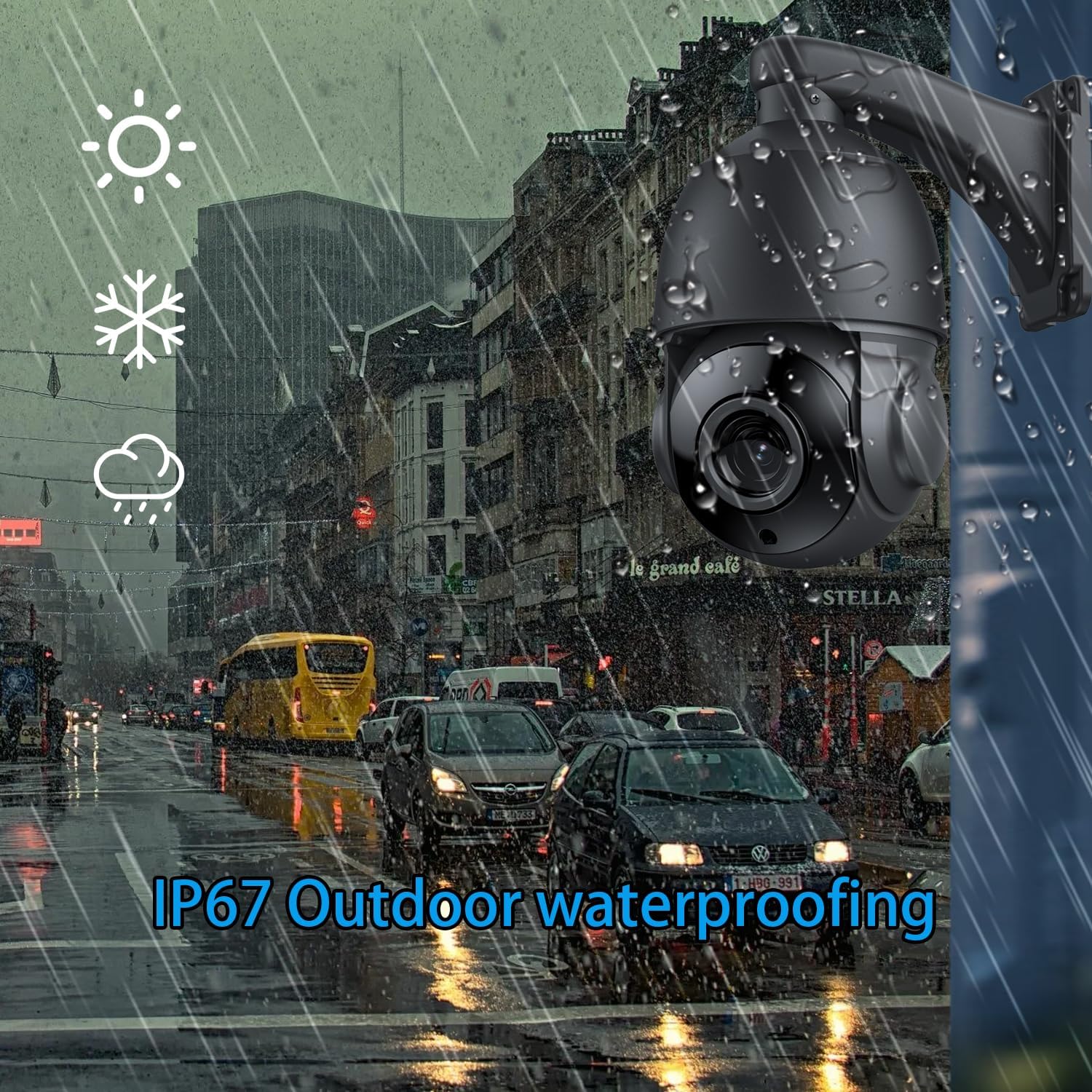 4K 30X Zoom Outdoor PTZ Security POE IP Camera, 8MP Speed Dome Surveillance Camera with Human Detection, 390ft IR Night Vision, Two Way Talk, SD Card Slot，24/7 Recording, RTSP Onvif Compatible