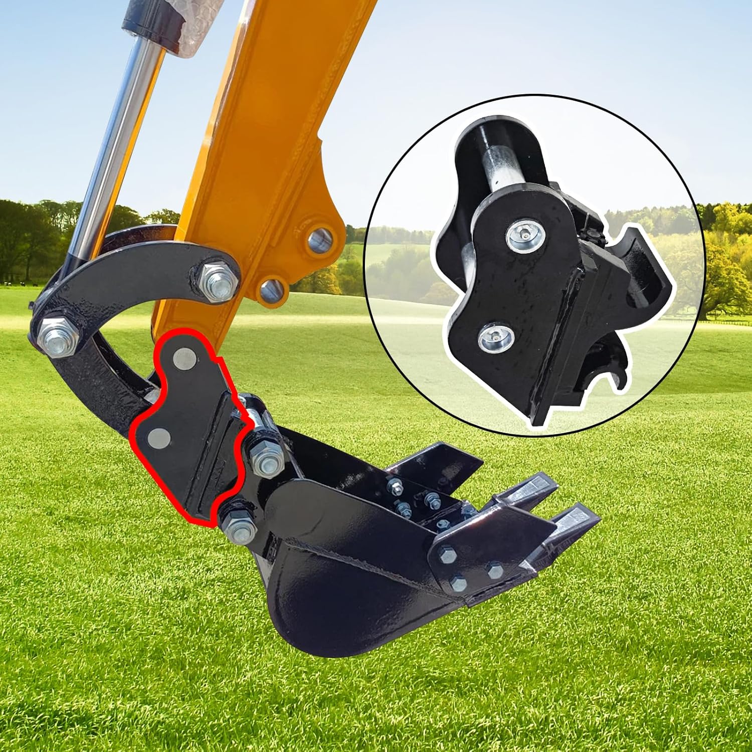 Mechanical Quick Coupler for Mini Excavators, Fit for Most Heavy Equipment Not Exceeding 3 Tons, Quick Change Hitch Attachment, Black - Image 8