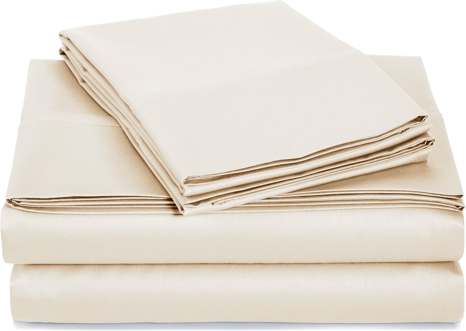 Amazon Basics 400 Thread Count Sheet Set, Full, Beige