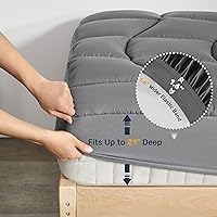 Vista 6 de Unikome Protector de colchón impermeable tamaño individual, funda de cama de microfibra suave y transpirable con bolsillo profundo