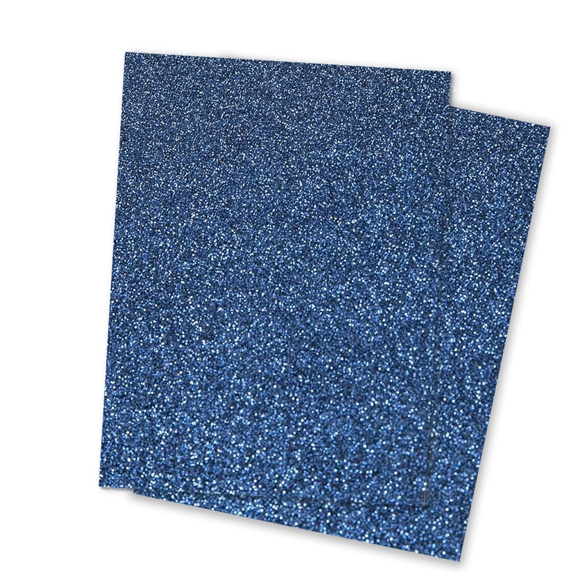 Papercutz A4 Blue Glitter Card 250 GSM (50 Sheets), Zero Shed Glitter Cardstock for Cardmaking, Sparkle Card, Glitter Craft Card, Colourful Craft Paper