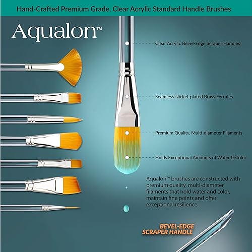 Miniatura 3 de Aqualon Royal & Langnickel Flat & Shader - Juego de pinceles para artistas, 8 piezas