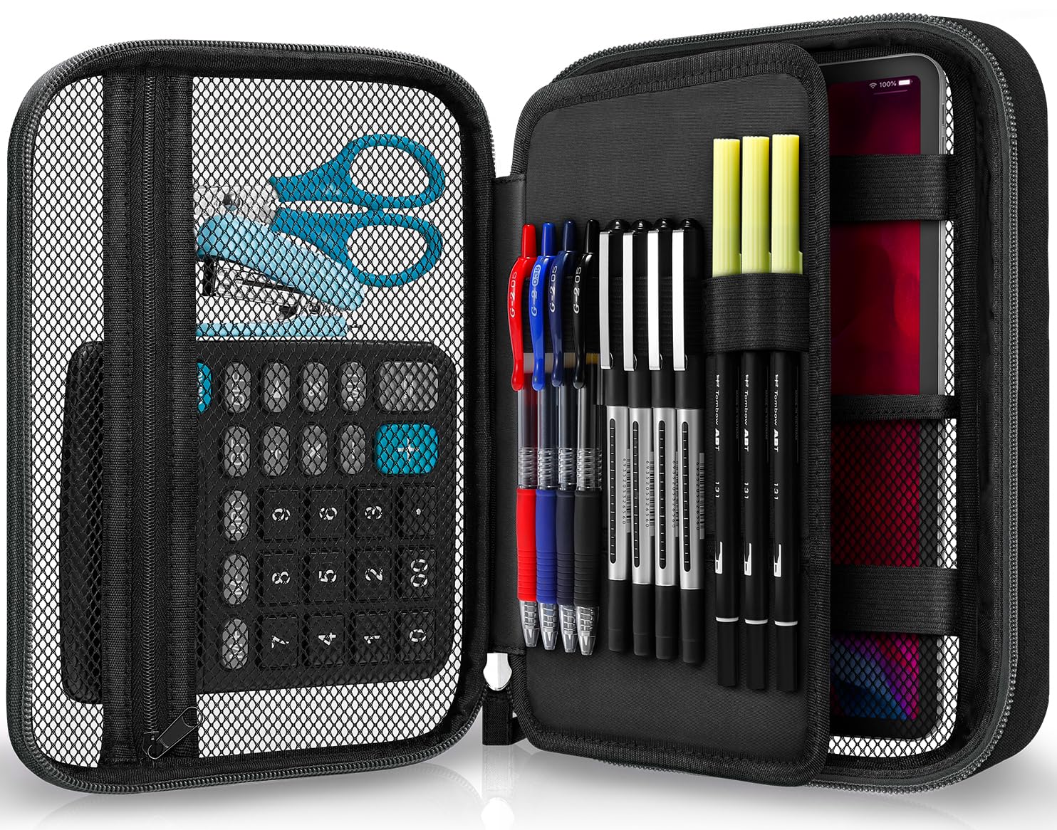 Zannaki Big Capacity Storage Pouch Marker Pen Pencil Case Simple Stationery Bag Box Art Tool &amp; Sketch Storage Boxes for Bullet Journal Middle High School Office College Student Girl Women Adult Teen