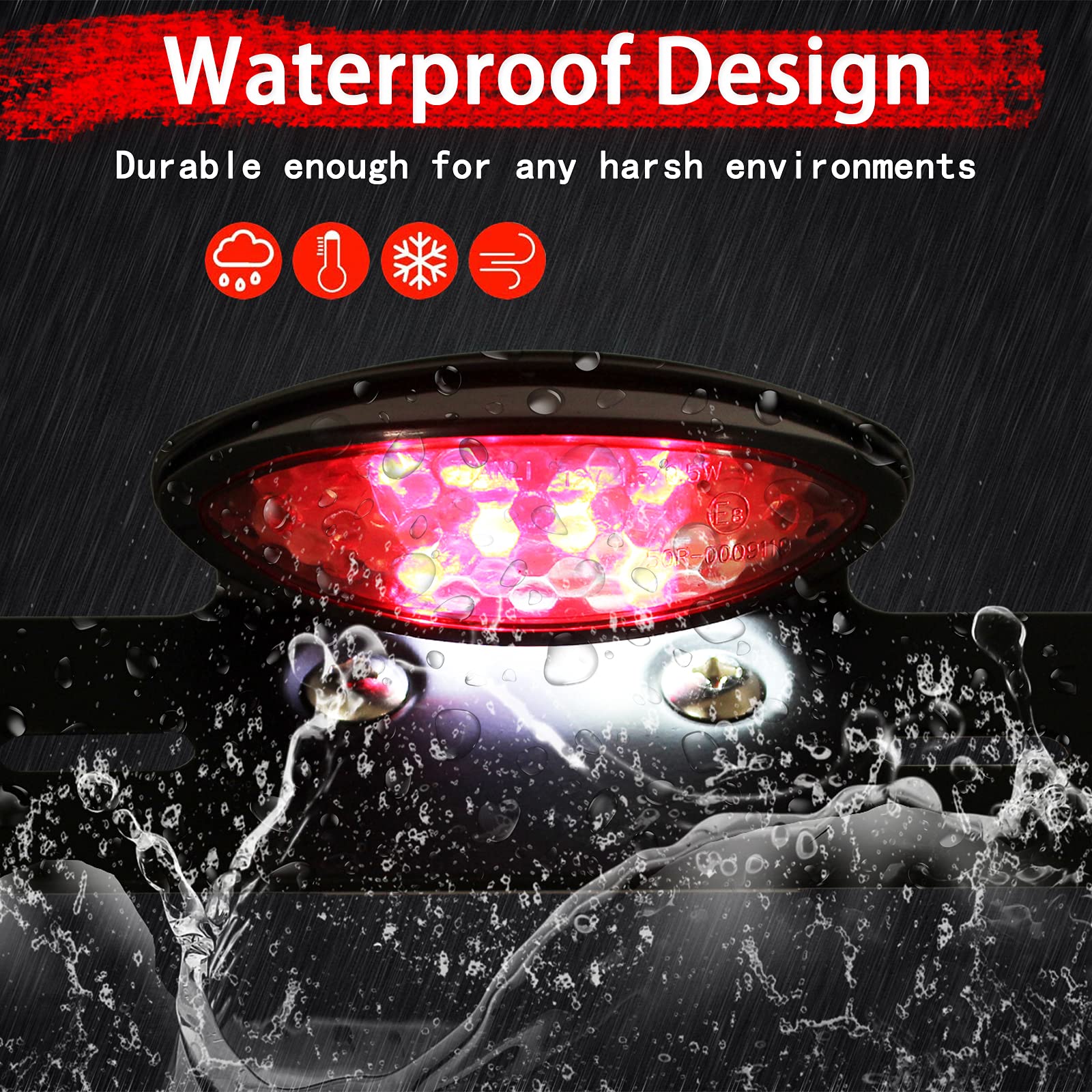 JMTBNO Fanale Posteriore LED Integrato Moto con Indicatore di Direzione Luce Stop Luce Freno Luce Targa Luce Frecce Omologato 12V Universale per Bobber Chopper Cafe Racer Scrambler