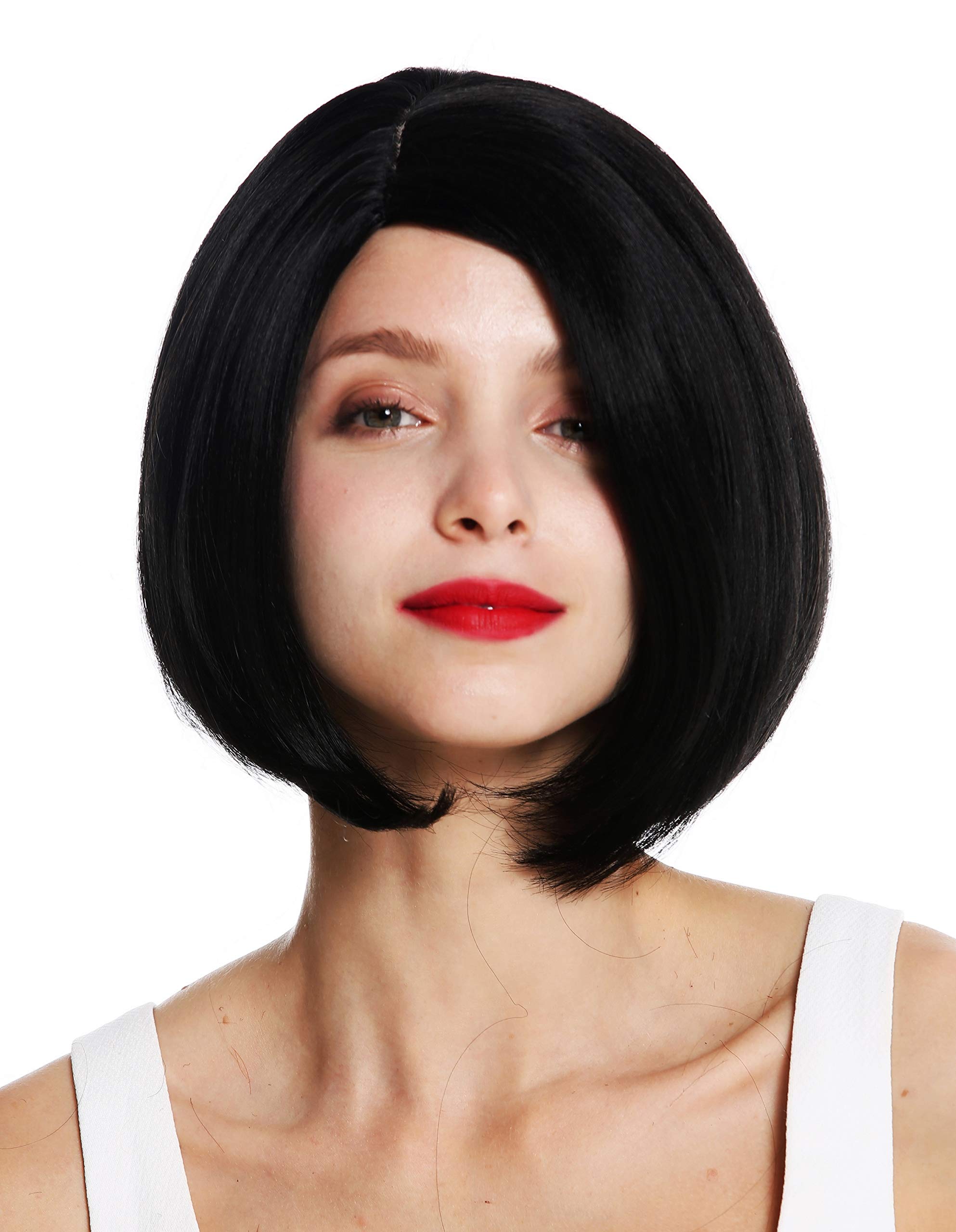 WIG ME UP - VK-29-1B quality women's wig short bon long bob parting sleek black, Velvet black (1B), Length: approx. 25 cm - Image 2