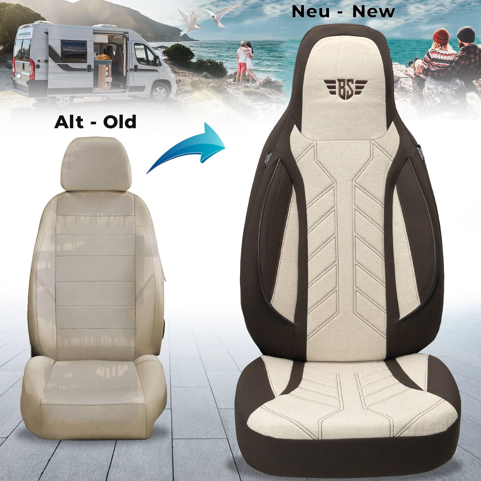 Bremer SITZBEZÜGE Fundas Protectoras para Autocaravana para FIAT Ducato Jumper Boxer PLKT210