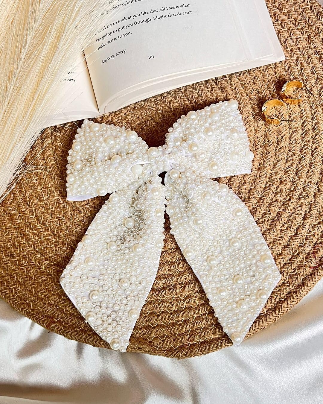 See full amazon price history chart for Pearl beads hair bow pack of 1 piece hair accessories with beautiful pearl stone work and its made premium satin silk fabric with alligator clip, women accessories, hair accessories and bow clip Pearl beads hair bow pack of 1 piece hair accessories with beautiful pearl stone work and its made premium satin silk fabric with alligator clip, women accessories, hair accessories and bow clip (B0D8ZQRYZD) Amazon Price History, Amazon Price Tracker