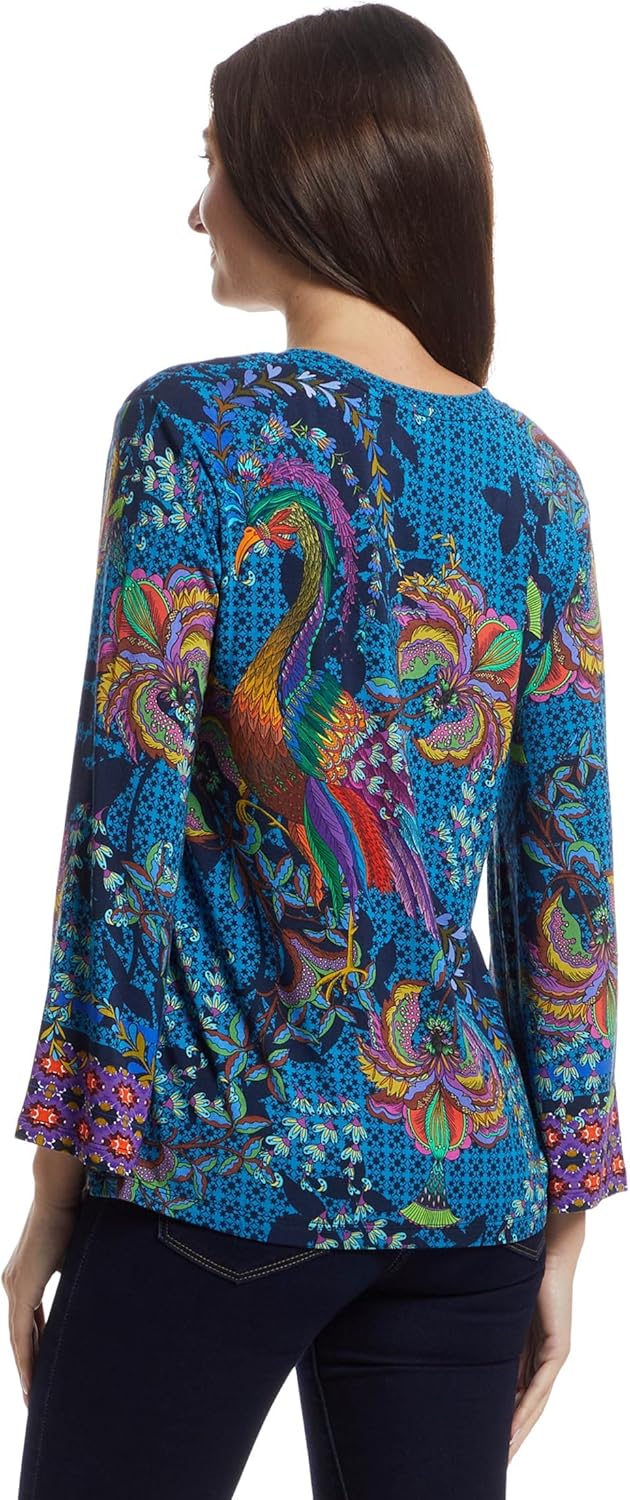 Johnny was Womens The Janie Favorite V-Neck Kimono Sleeve Tee- Thala - Image 3