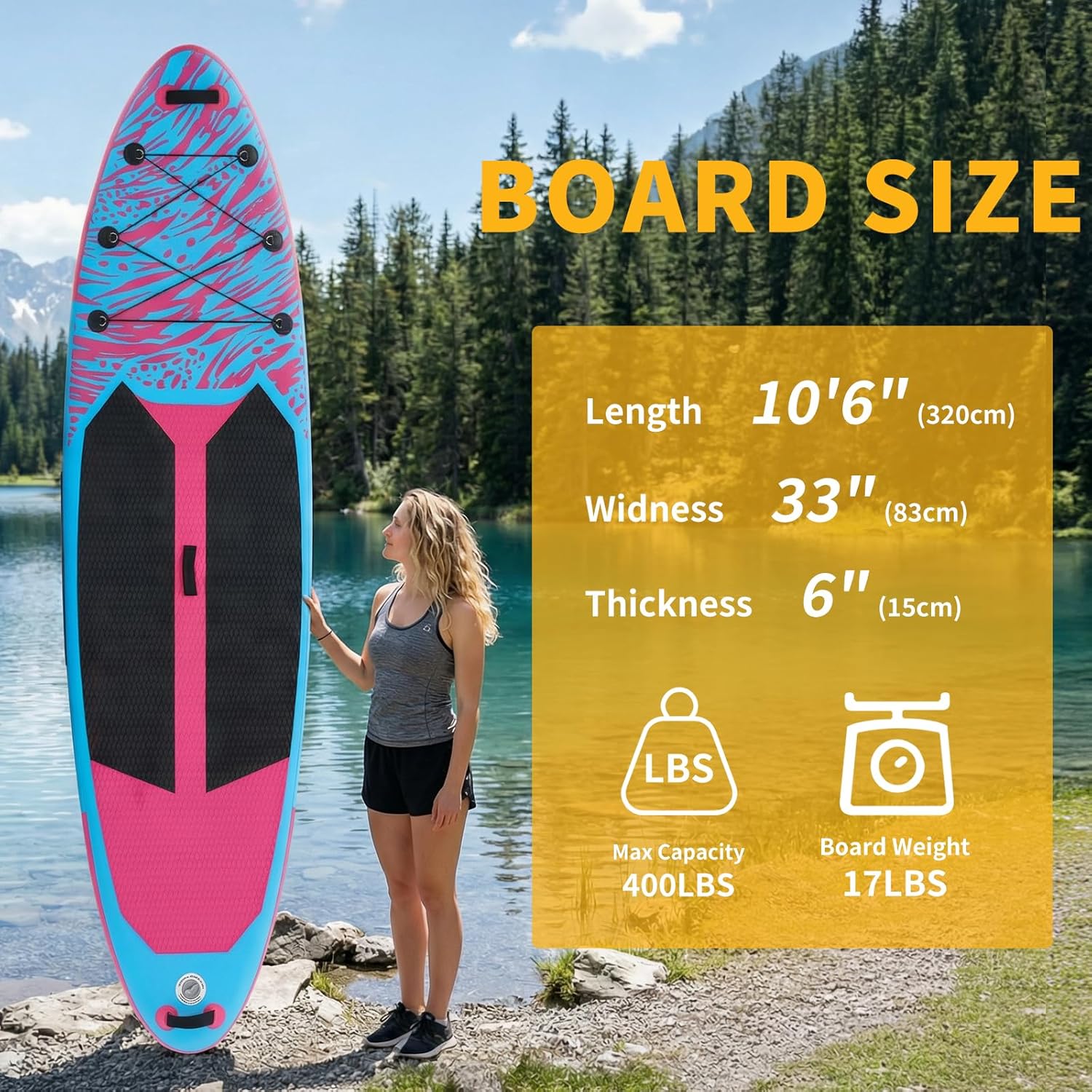 Inflatable Stand Up Paddle Board for All Skill Levels - Portable SUP Paddleboard with Premium Accessories, Durable Construction & Non-Slip Deck for Water Sports Adventures