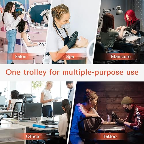 Miniatura 6 de TASALON Carrito de salón Ultimate Salon para estación de salón – Carrito rodante para almacenamiento adicional – Carrito de belleza de peluquería