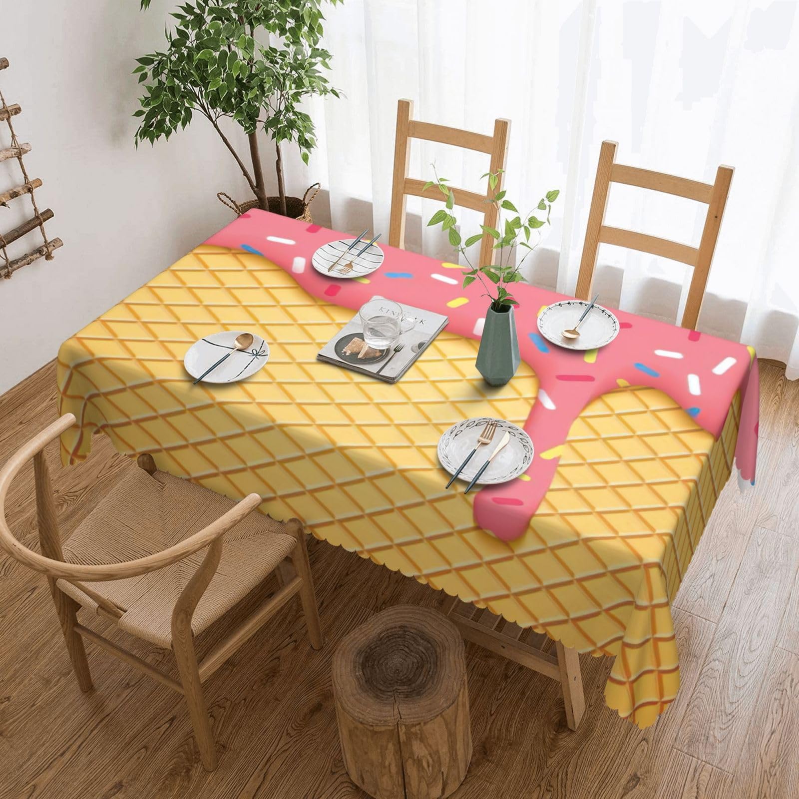 Nappe gaufrée lavable rectangulaire salle à manger vacances fête