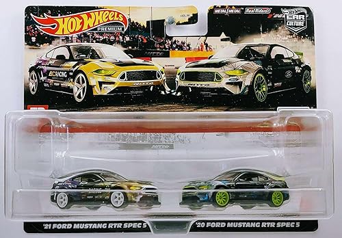 Hot Wheels HCY71 Premium Paquete de 2 Ford Mustang RTR SPEC 5 (para edades de 3 años en adelante)