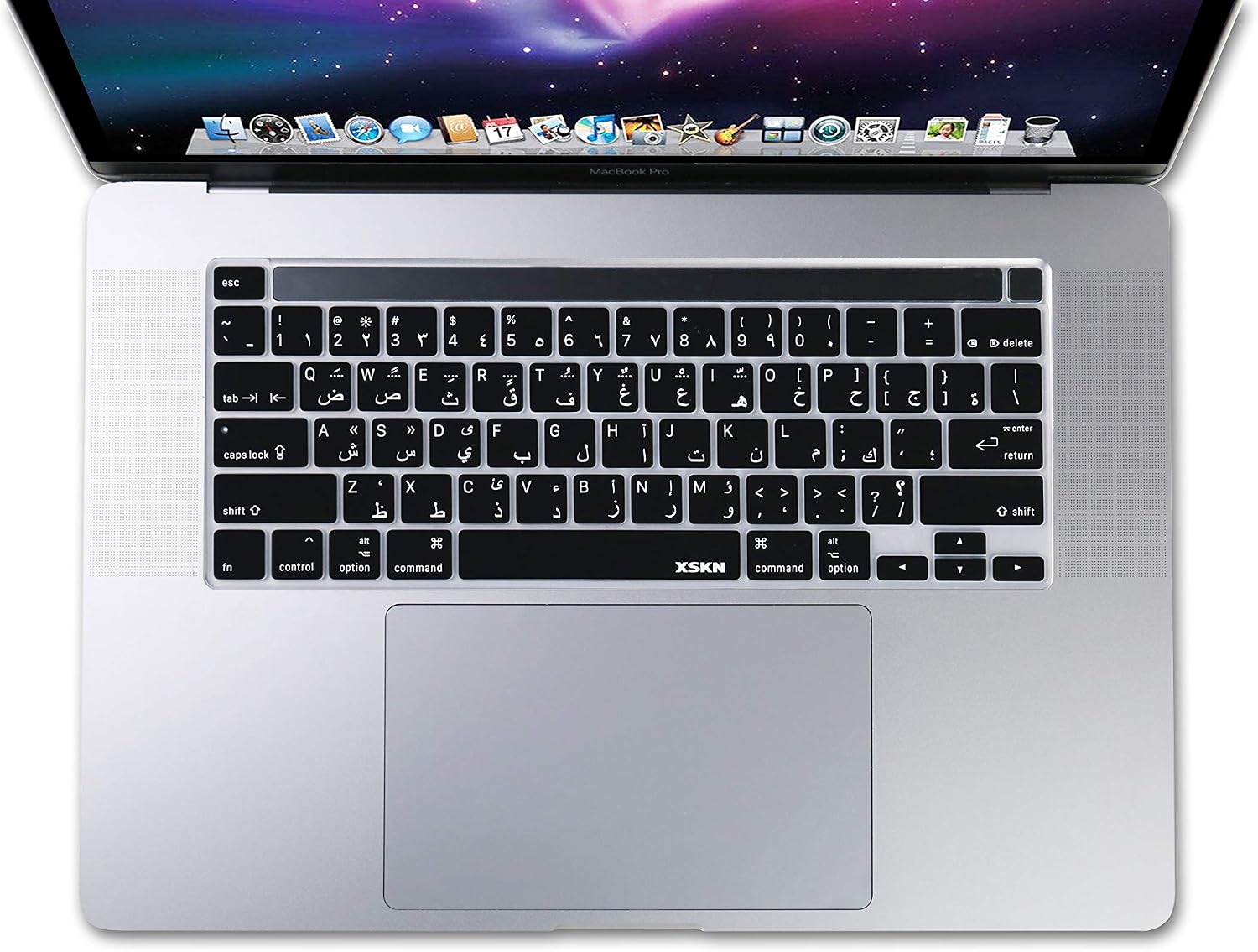 XSKN Arabic/English Bilingual Design Black Silicone Keyboard Cover Skin for 2019 New MacBook Pro 16 inch A2141 2020 New MacBook Pro 13.3 inch A2338 M1/A2251/A2289 with Touch Bar & Touch ID US Version