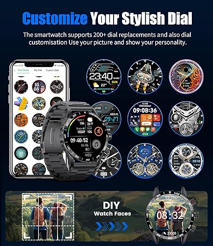 Miniatura 6 de LIGE Relojes inteligentes para hombres, reloj inteligente de 1.32 pulgadas con llamadas Bluetooth, mensajes de empuje, 20 modos deportivos de