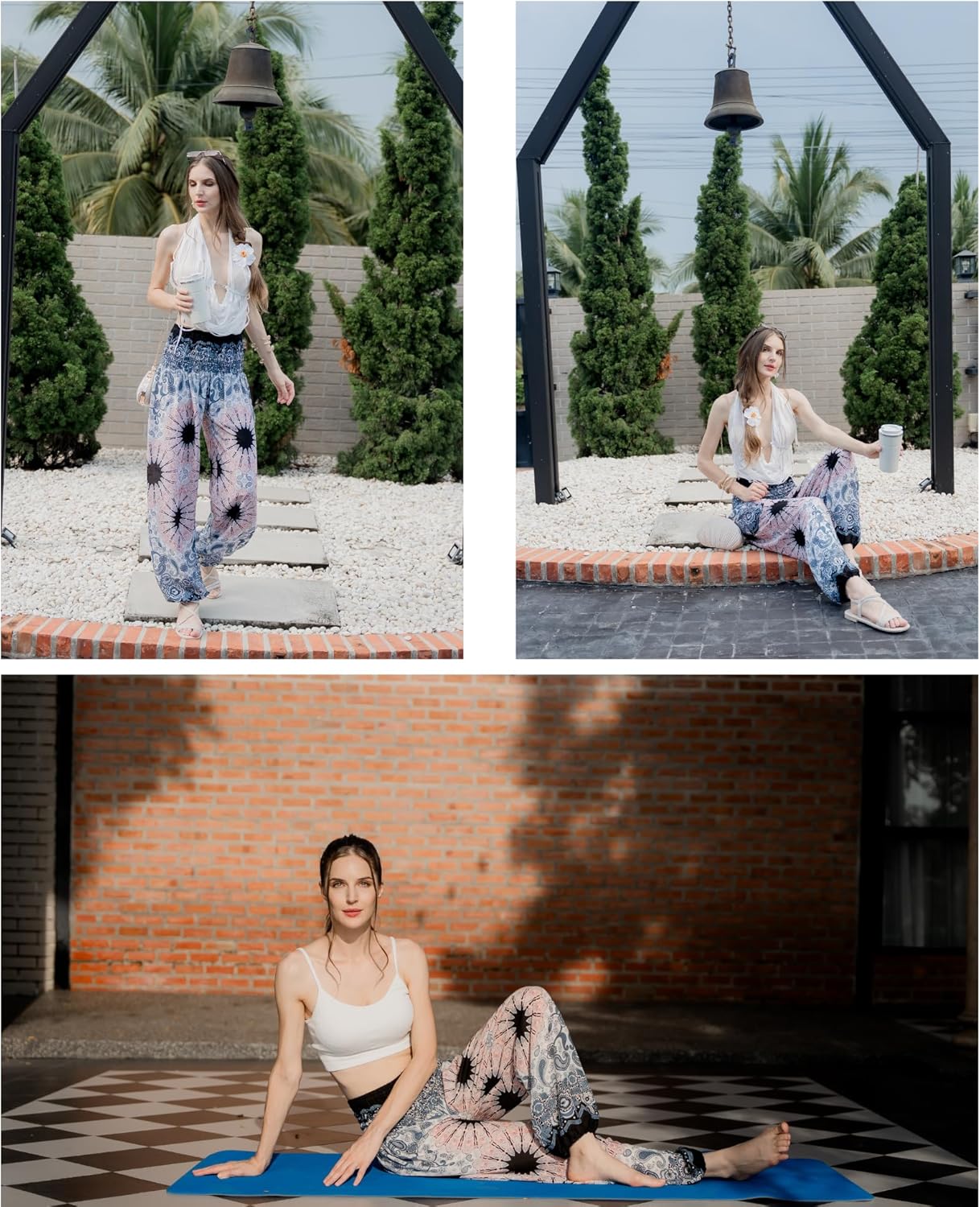 Tranquil Threads High-Waisted Boho Harem Yoga Pants for Women - Image 6