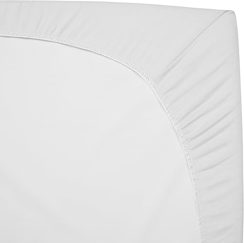 Miniatura 50 de American Baby Company Paquete de 2 sábanas bajeras de 100 % algodón de 18 x 36 pulgadas, compatible con moisés Mika Micky, blanco, suave