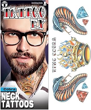 Cobra Neck Tattoo FX Temporary