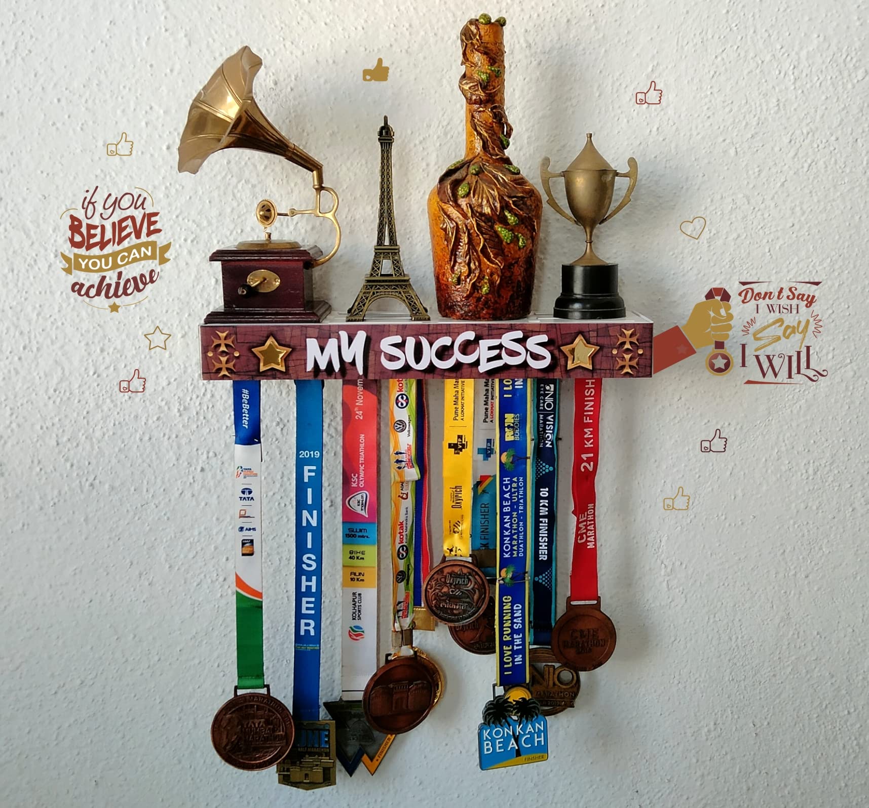 Medal SPACE- My Success Shelf - 50+ Medals Hanger & Trophy Shelves Shelf - 2 in 1 (B09TSLS3NP) Amazon Price History, Amazon Price Tracker