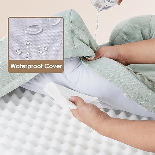 Miniatura 200 de EHEYCIGA – Cama ortopédica mediana impermeable para perros medianos, de espuma viscoelástica tipo caja de huevos, con bordes elevados y base
