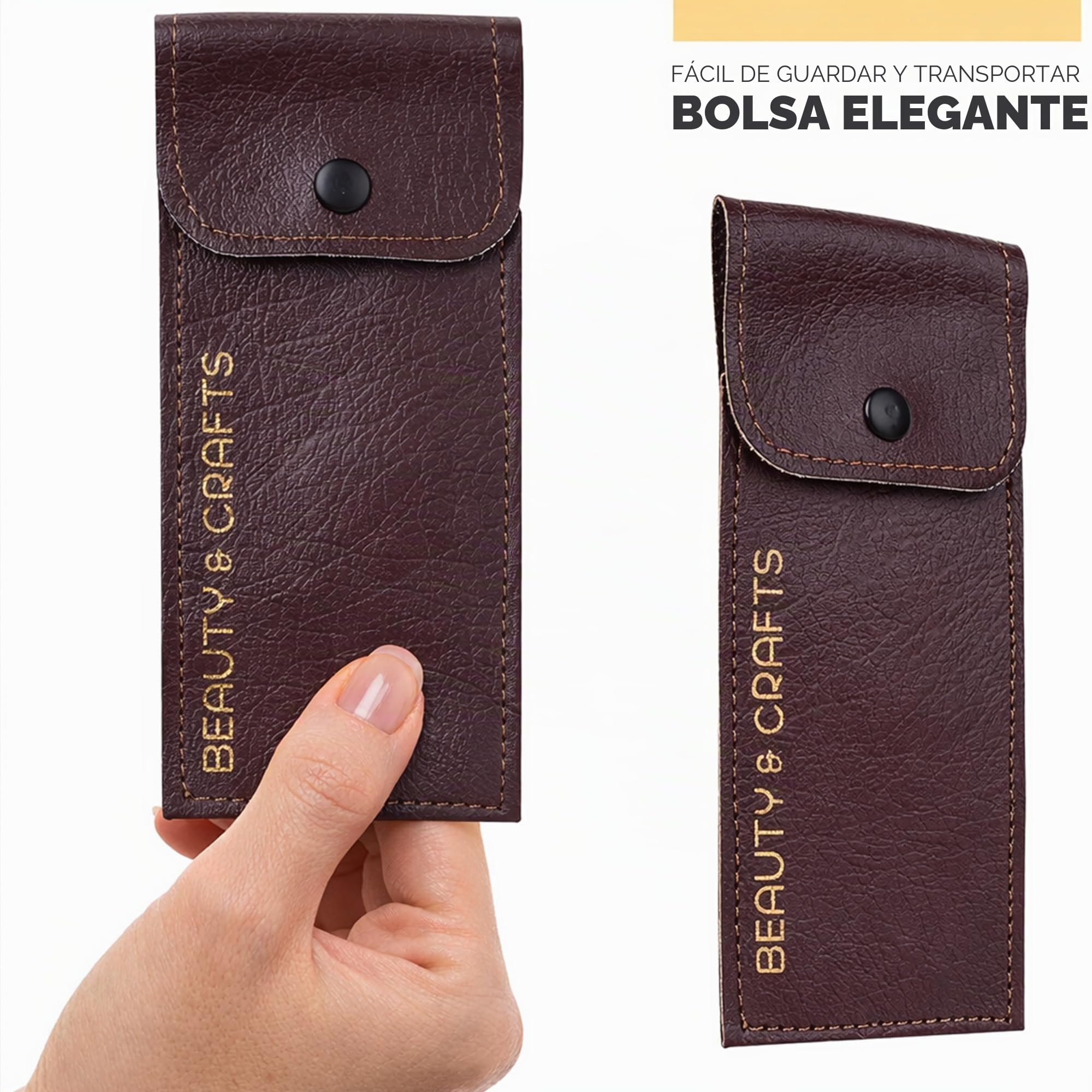 Beauty & Crafts - Tijeras alemanas para bigote de barba de 5 pulgadas - 2 peines de bigote para vello facial con hermosa bolsa - Tijeras de corte de barba para arreglar, cortar y peinar el bigote