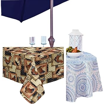 Amazon Com Home Bargains Plus Mod Rooster Vinyl Flannel Backed Tablecloth Contemporary Print Indoor Outdoor Kitchen Picnic And Barbeque Vinyl Tablecloth 70 Inch Round Furniture Decor